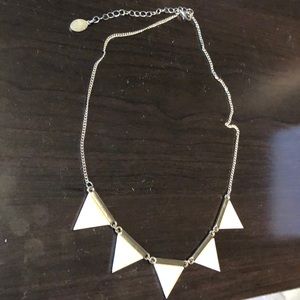 Silver Necklace with White Opia Detailing